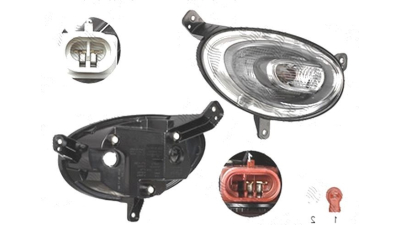 Lampa semnalizare fata cu Proiector de zi , Daytime running Fiat 500x, 04.2015-, fata, Dreapta, cu Proiector de zi , Daytime running; P21W+PY21W;