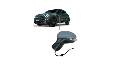 Oglinda usa exterioara Fiat 500x, 04.2015-, partea Stanga, reglare electrica; grunduit; incalzit; sticla convexa; geam cromat; cu Lucas, Aftermarket