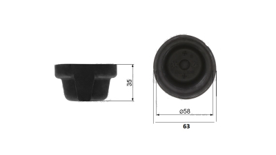 Capac protectie far IVECO DAILY, 09.2011-07.2014, OEM/OES, fata, partea stanga=dreapta, rotund; Inaltime: 35 mm; Diametru: 63 mm;