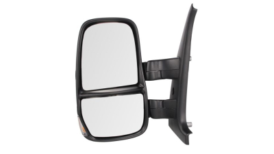 Oglinda usa exterioara Iveco Daily, 2009-07.2014, partea Stanga, ajustabil manual; brat scurt; sticla convexa; geam cromat; cu Lucas, Aftermarket, mufa cu 4 gauri/ 2 pini