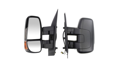 Oglinda usa exterioara Iveco Daily, 07.2014-, partea Stanga, reglare electrica; textil; incalzit; scurt; sticla convexa; geam cromat; Senzor de temperatura; 9 pini; cu Lucas, Aftermarket
