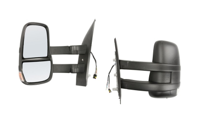 Oglinda usa exterioara Iveco Daily, 07.2014-, partea Stanga, reglare electrica; textil; incalzit; sticla convexa; geam cromat; Senzor de temperatura; mufa cu 4+7 pini; cu Lucas; brat lung, Aftermarket