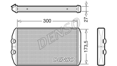 Radiator Incalzire Iveco Daily, 03.2014-04.2016, motor 2.3 TD, 3.0 TD, diesel, aluminiu brazat/aluminiu, 27x174x300 mm, 