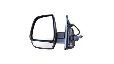 Oglinda usa exterioara FIAT DOBLO (263), 01.2015-, View Max, partea dreapta, regl. manuala; carcasa neagra; sticla separata; geam cromat; 8 gauri / 2 pini; cu semnalizare