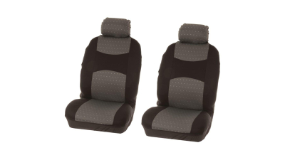 Set huse scaune fata auto VW Tiguan, Carpoint Cicago gri 4 buc ( 2 huse scaune fata + 2 huse tetiere )