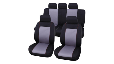 Set huse scaune fata - spate auto Ford Fusion, Carpoint Lisboa 9 buc gri-negru