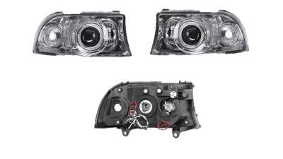 Set faruri tuning DODGE DAKOTA, 01.1997-12.2004; DURANGO, 01.1997-01.2004, Taiwan, partea stanga+dreapta, Tip=USA; H1+HB4; manual; transparent, argintiu; Omologare: SAE;