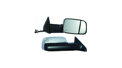 Oglinda usa exterioara DODGE RAM (DS/DJ), 2010-2012, SRL, partea dreapta, reglare electrica; capac cromat; incalzit; geam cromat; memorie; 10 gauri / 7 pini; lungime, cu semnalizare; cu foot lamp