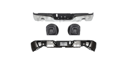 Bara spate Dodge Ram (Ds/Dj), 09.2008-2013 Model 1500, crom; complet; cu gauri pt. senzori de parcare