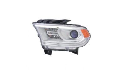 Far DODGE DURANGO, 2014-2015, partea stanga, TYC, fara lumini de zi; Tip=USA; HiR2+PY27/7W; manual; argintiu; Omologare: SAE; halogen