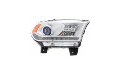 Far DODGE DURANGO, 2014-2015, Taiwan, fata, partea dreapta, cu 'lumina de zi' tip LED; Tip=USA;tip bec HiR2+PY27/7W; manual; argintiu; Omologare: SAE;