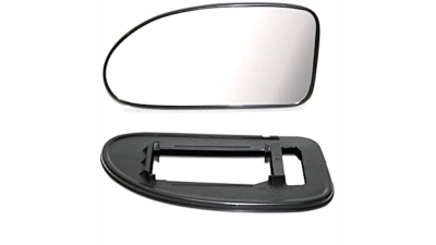 Geam oglinda exterioara cu suport fixare Ford Focus 1, 09.1998-11.2004, partea Stanga, sticla plat; geam cromat; se potriveste doar oglinzilor OE, Aftermarket