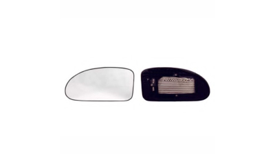 Geam oglinda exterioara cu suport fixare Ford Focus 1, 09.1998-11.2004, partea Stanga, incalzit; sticla convexa; geam cromat; se potriveste doar oglinzilor OE, Aftermarket