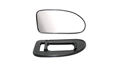 Geam oglinda exterioara cu suport fixare Ford Focus 1, 09.1998-11.2004, partea Dreapta, sticla convexa; geam cromat; se potriveste doar oglinzilor OE, Aftermarket
