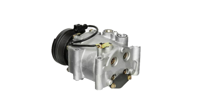 Compresor aer conditionat Ford Fiesta, 2002-2008, motorizare 1.25/1.3/1.4, benzina; Fusion (JHS), 2002-2008, motor 1.25/1.4/1.6, benzina, rola curea 96 mm, 6 caneluri, Visteon tip: Scroll90v