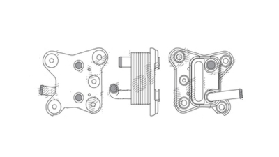 Radiator racire ulei motor, termoflot Ford SIERRA, 06.1982-02.1993, motor 1.8 TD, 55 kw, diesel, 62x94x45 mm, garnituri incluse, din aluminiu