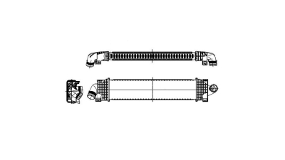 Intercooler Volvo S60 D2/DRIVe, 04.2010-2019, motor 1.6 D2, S80 DriveE, 04.2006-2015, motor 1.6 D 84kw, diesel, cu/fara AC, aluminiu brazat/plastic, 600x135x50 mm, 