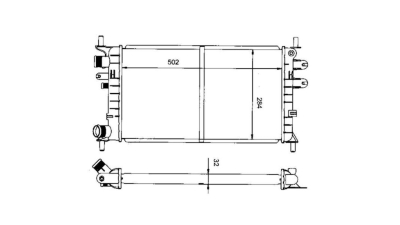 Radiator racire Ford Escort 09.1990-2000, Motorizare 1, 3 44kw Benzina, cutie Manuala, dimensiune 500x304x34mm, Cu lipire fagure mecanica, Aftermarket