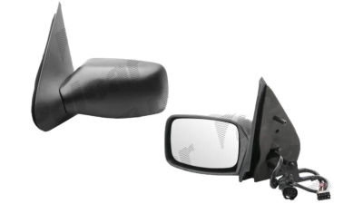 Oglinda exterioara Ford Fiesta (Jas/Jbs/Jvs)/Courier 09.1999-12.2001 partea dreapta View Max crom convex carcasa neagra reglare electrica cu incalzire