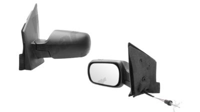 Oglinda exterioara Ford Fiesta (Jhs) 01.2002-09.2008 partea stanga View Max crom convex carcasa neagra reglare manuala prin cablu fara incalzire