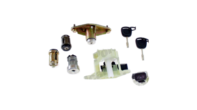 Set yale inchidere Ford Mondeo (Bap/Bfp/Bnp), 1996-11.2000, cu chei, cu 2 butuci blocare usa, cu blocare portbagaj si buton deschidere,cu blocare aprindere, cu chei, cu 2 butuci blocare usa, cu butonul de eliberare,cu blocare aprindere cu dispozitiv de im
