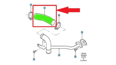 Furtun intercooler, supraalimentare Ford Mondeo 2000-2007, diametru 49/58 mm, cauciuc, BestAutoVest 3218PT-5