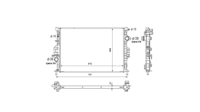 Radiator racire Volvo S60 2010-, S60 D2/Drive; D3/D4; D5; T2/T3/T4/T5/T6 ; T6 Polestar, 2,0 T 149kw; 1,6 D2 84kw; Diesel, Automat, Cu/fara AC, 672x461x27, Cu lipire fagure prin brazare KOYO