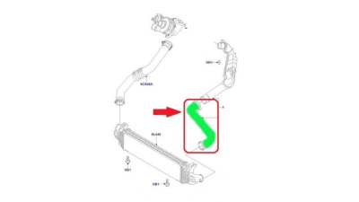 Furtun intercooler, supraalimentare Ford Galaxy 2006-2015, Mondeo 2007-, S-Max 2006-2015, diametru 49/50 mm, cauciuc, lung, BestAutoVest 3219PT-3