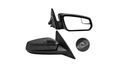 Oglinda usa exterioara Ford Mustang, 2013-2014, partea Dreapta, reglare electrica; carcasa grunduita; incalzit; sticla plat; geam cromat; cu lampa perimetru, SRL