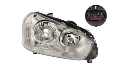 Far Ford C-Max (C214), 06.2007-12.2010, fata, Dreapta, H1+H7+PY21W+W5W; electric; rama reflector argintie, DEPO