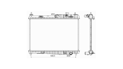 Radiator racire Ford Fiesta(Ja8), 08.2008-, B-Max 2012-;, Motorizare 1, 25 44/60kw; 1, 4 66/71kw; 1, 6 88kw Benzina, tip climatizare Cu/fara AC, cutie Manuala, dimensiune 540x350x16mm, Cu lipire fagure prin brazare, SRL