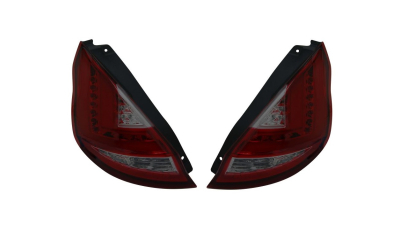 Set stopuri tuning FORD FIESTA (JA8), 09.2008-01.2013, partea stanga+dreapta, Taiwan, cu Lampa pozitie parcare fibra optica; LED; rosu, fumuriu, argintiu; cu harnasament de cabluri