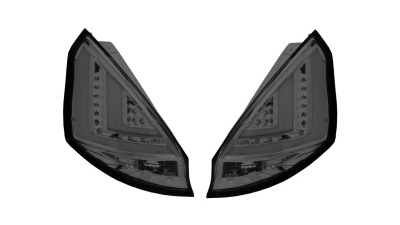 Set stopuri tuning FORD FIESTA (JA8), 09.2008-01.2013, partea stanga+dreapta, Taiwan, cu Lampa pozitie parcare fibra optica; LED; fumuriu, transparent, argintiu; cu harnasament de cabluri
