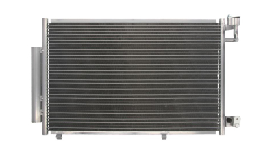 Condensator climatizare Ford Fiesta (JA8), 10.2008-06.2011, motor 1.25, 44kw/60 kw; 1.6, 88 kw/99kw benzina, cutie manuala, full aluminiu brazat, 610 (565)x372 (357)x16 mm, cu uscator si filtru integrat