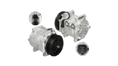 Compresor aer conditionat Ford Fiesta (JA8), 06.2008-09.2011, motor 1.4 TDCI/1.6 TDCI, Mazda 2, 2007-2014, motorizare 1.4 d/1.6 D, diesel, rola curea 118 mm, 6 caneluri, Visteon tip: SC-90V