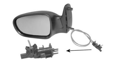 Oglinda exterioara Ford Galaxy 05.1995-04.2006 partea stanga View Max crom convex carcasa neagra reglare manuala prin cablu fara incalzire 3241511M