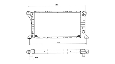 Radiator racire Ford Transit, 11.1985-08.1991, Motorizare 1, 6 46kw; 2, 0 57kw; 2, 5 D 52kw Diesel/Benzina, cutie Manuala, dimensiune 600x315x38mm, Cu lipire fagure prin brazare, DEUS