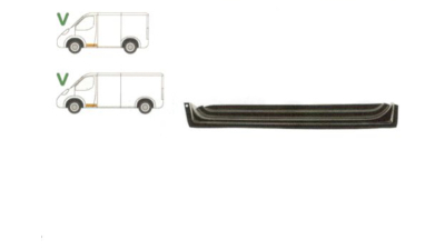 Panou reparatie usa Ford Transit VE6/VE64, 1986-1994 ,Partea Stanga, Fata, inaltime :100 mm, inferior 