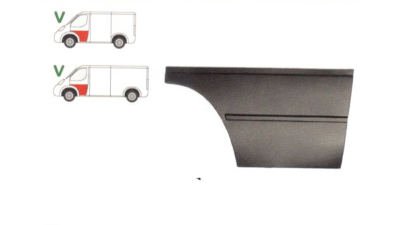 Panou reparatie usa Ford TRANSIT (VE6/VE83/VE64), 10.1985-09.1994 model Scurt si Mediu, partea stanga, inferior, fata ,inaltimea 565 mm, cu 2 nervuri, 