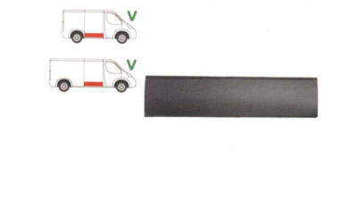 Panou reparatie usa Ford TRANSIT (VE6/VE83/VE64), 10.1985-09.1994 model Scurt si Mediu, partea dreapta, parte inferioara , usa culisanta, cu o nervura, 
