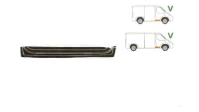 Panou reparatie usa Ford Transit, 1986-1994 , Partea laterala Dreapta, Fata, inaltime:90 mm inferior