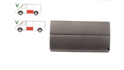 Segment reparatie panou lateral Ford Transit (Ve6/Ve64/Ve83) 10.1985-2000 , partea Stanga, Partea Inferioara,Metal,Segment Lat, Inaltime 610 Mm, Cu 2 Cute, 