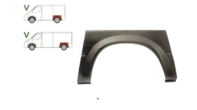 Segment reparatie aripa spate Ford Transit (Ve6) 10.1985-01.1991 Model Scurt Si Mijlociu, Pentru Modele Cu Punte Dubla, parte montare partea stanga, 324483-6, Aftermarket