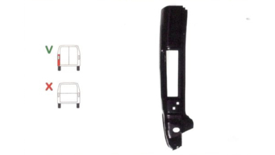 Colt aripa spate Ford Transit (Ve6/Ve83/Ve64) 10.1985-07.2000 Pentru Modele Cu 2 Usi Spate, parte montare segment reparatie aripa spate stanga, metal, cu gaura lampa spate, inaltime 960mm, 324483-7, Aftermarket