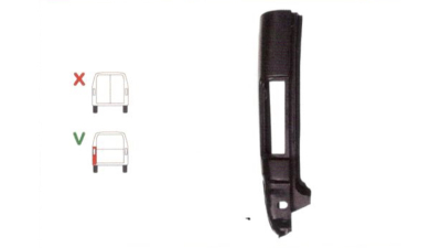 Colt aripa spate Ford Transit (Ve6/Ve83/Ve64) 10.1985-07.2000 Pentru Modele Cu Haion Spate, parte montare segment reparatie aripa spate stanga, metal, cu gaura lampa spate, inaltime 950mm, 324483-8, Aftermarket