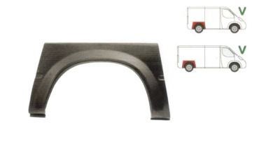 Segment reparatie aripa spate Ford Transit (Ve6) 10.1985-01.1991 Model Scurt Si Mijlociu, Pentru Modele Cu Punte Dubla, parte montare partea dreapta, 324484-6, Aftermarket