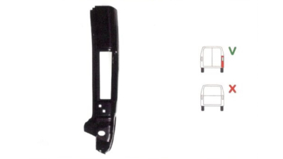 Colt aripa spate Ford Transit (Ve6/Ve83/Ve64) 10.1985-07.2000 Pentru Modele Cu 2 Usi Spate, parte montare segment reparatie aripa spate dreapta, metal, cu gaura lampa spate, inaltime 960mm, 324484-7, Aftermarket