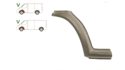 Segment reparatie aripa fata exterior Ford Transit 1992-2000 Partea Stanga, Fata, in partea din spate a aripii, cu parte din prag, prag din metal