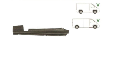 Prag Ford Transit 1992-2000 Usa Fata Dreapta, orizontal, sub usa fata, prag din metal
