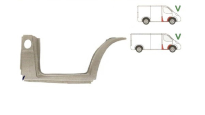 Prag Ford Transit 1992-2000 sub Usa Fata Dreapta 1641405 , cu 1/3 segm aripa fata si 1/3 stalp, prag din metal